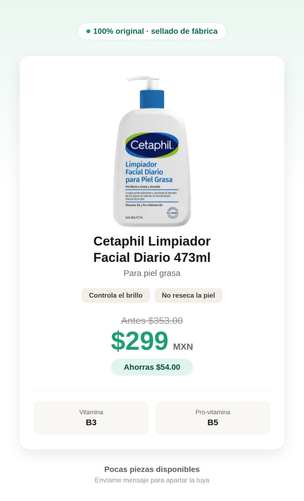 CETAPHIL Limpiador Facial Diario - Piel Grasa (473ml) 2